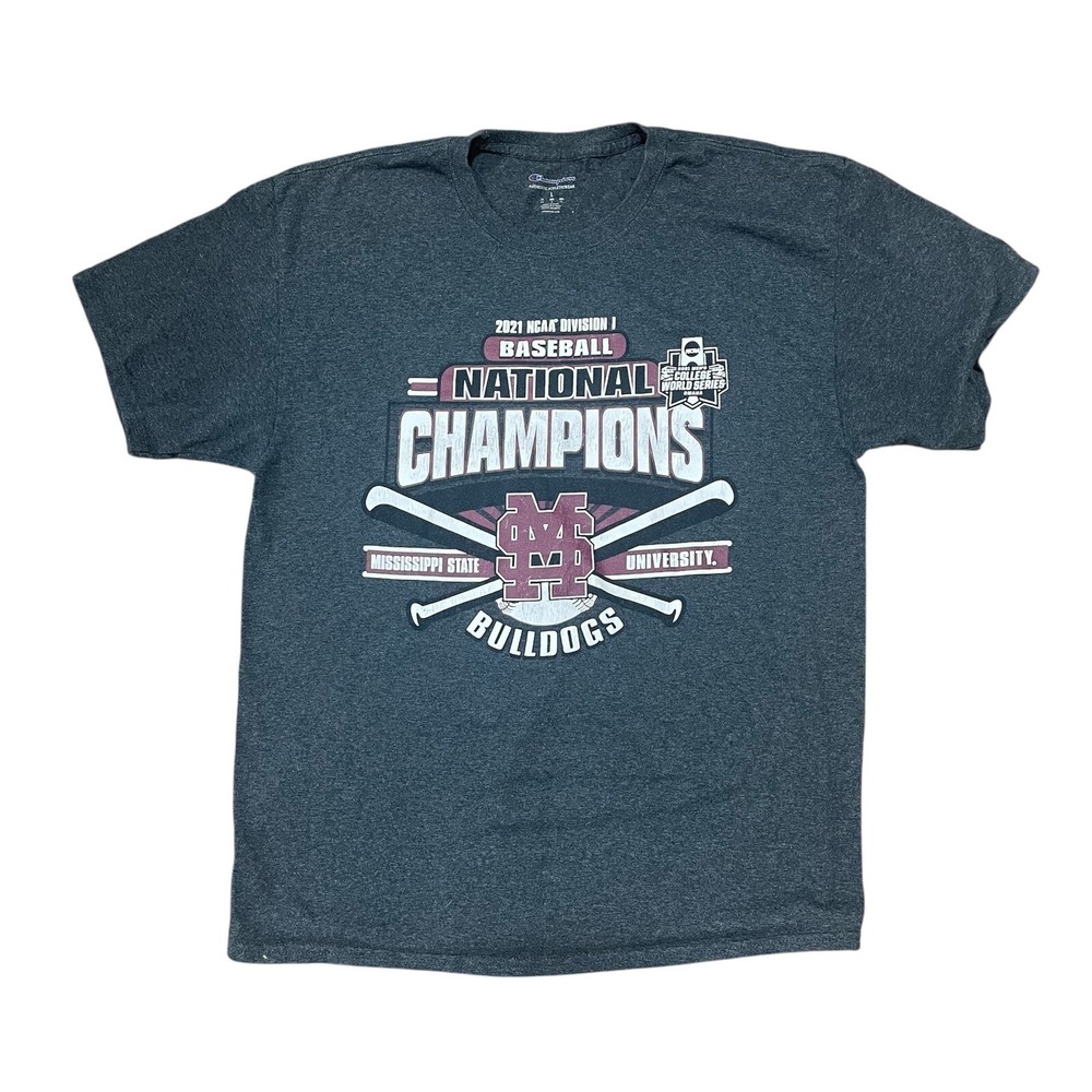 Champion Mississippi State Bulldogs 2021 Baseball National Champions Shirt L